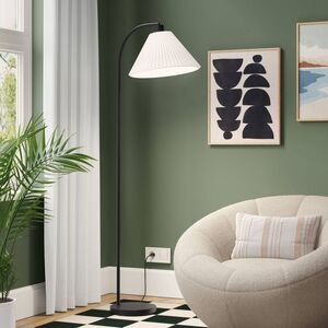 Room Essentials - Downbridge Pleated Floor Lamp Black - Room Essenti Black